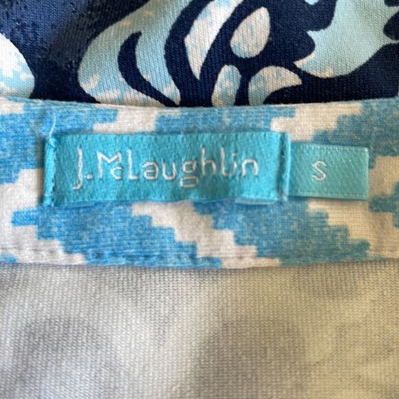 J. MCLAUGHLIN Blue Scroll Print Catalina Cloth Dress  -Size S - Picture 7 of 10